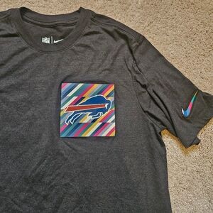 Nike Buffalo Bills Crucial Catch Shirt Black Youth Large Football Cancer NFL